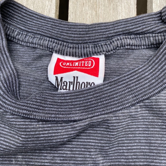 Marlboro Brand Sweepstakes pocket T-Shirt striped - Picture 3 of 9